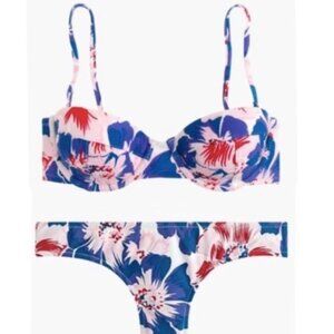 J. Crew Eco Underwire Surf Hipster Bikini Size 36C Top and Size Large Bottom NWT